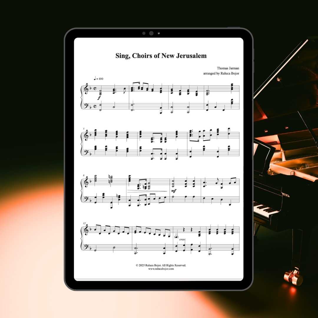 Sing, Choirs of New Jerusalem Advanced Piano Arrangement Sheet Music