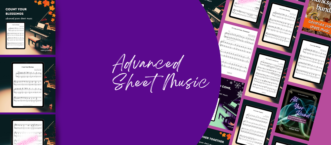 Raluca Bojors advanced piano sheet music for traditional and modern hymns