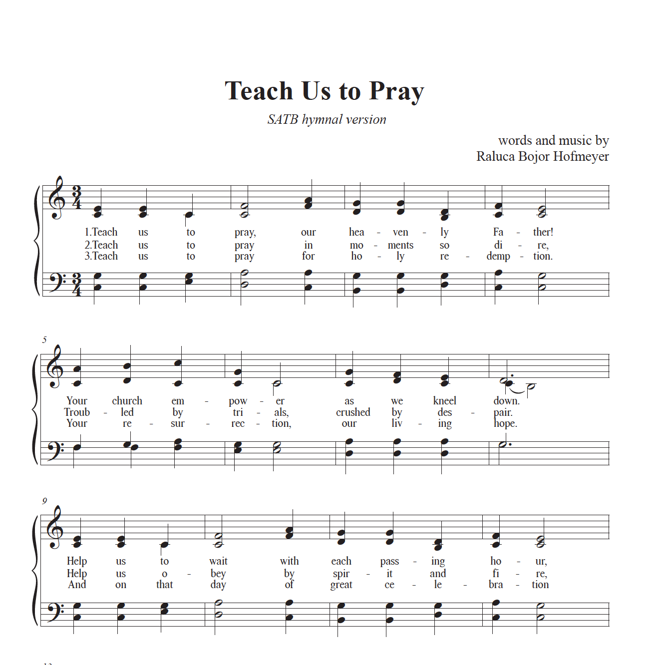 Teach Us to Pray - complete sheet music bundle