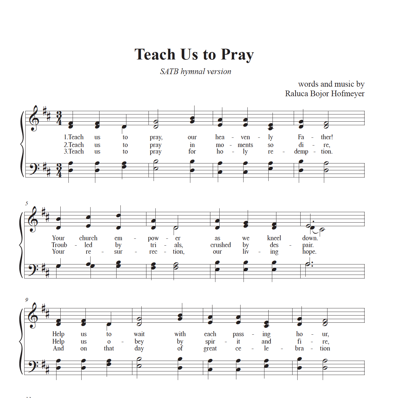 Teach Us to Pray - complete sheet music bundle