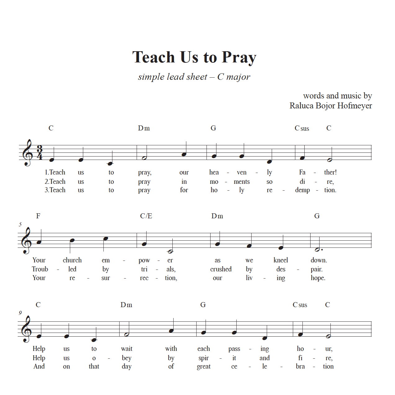 Teach Us to Pray - complete sheet music bundle