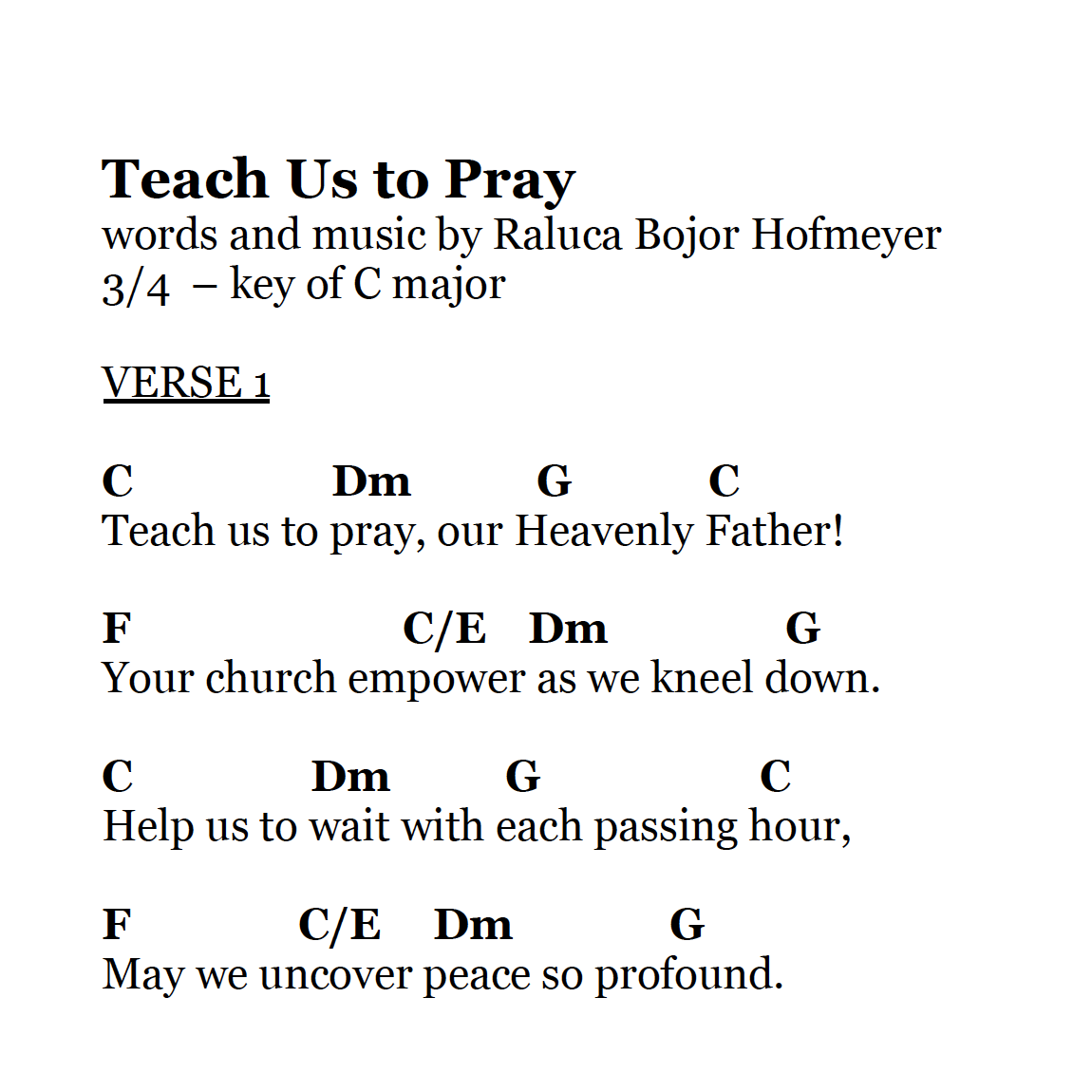 Teach Us to Pray - complete sheet music bundle