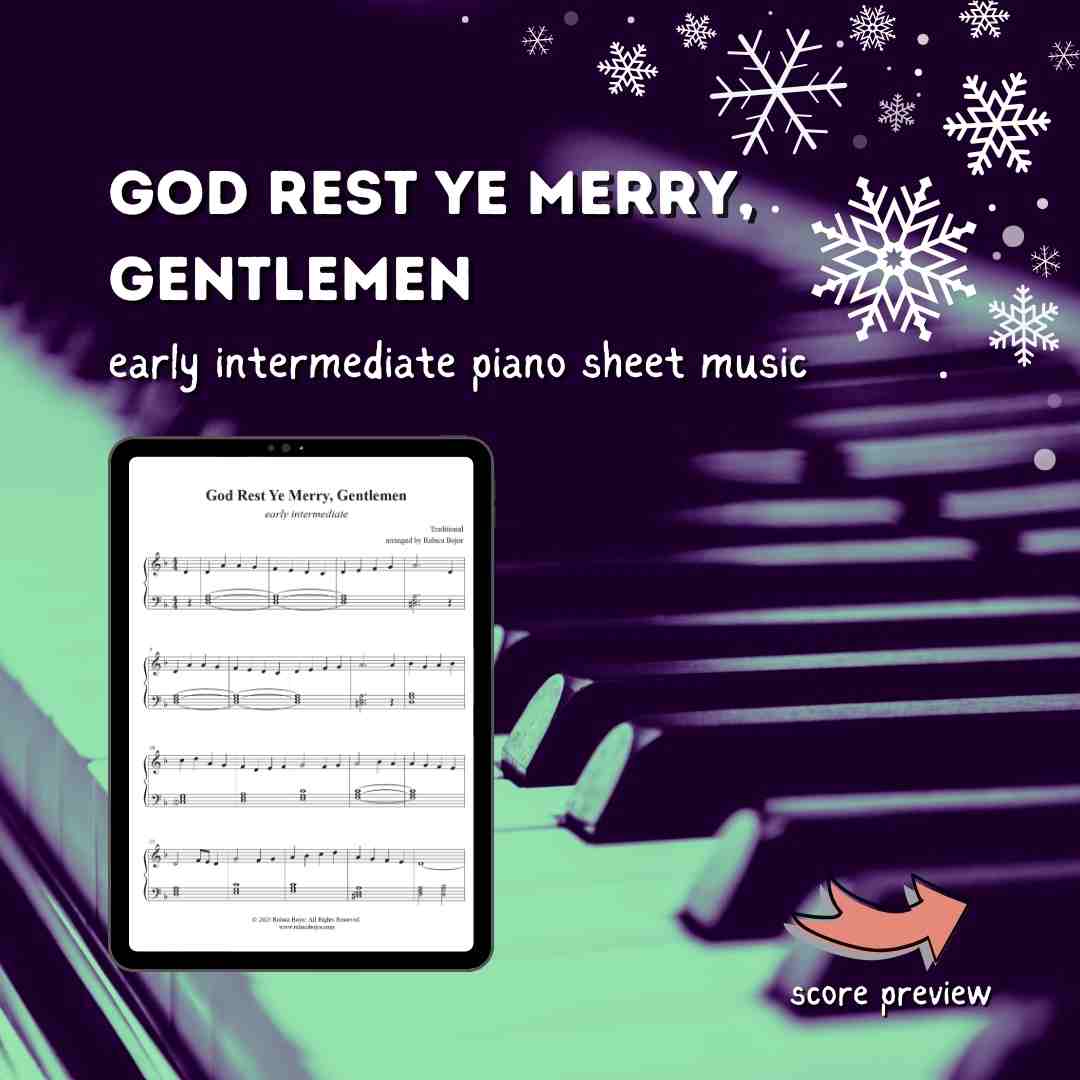 God Rest Ye Merry, Gentlemen - Early Intermediate Piano Arrangement Sheet Music