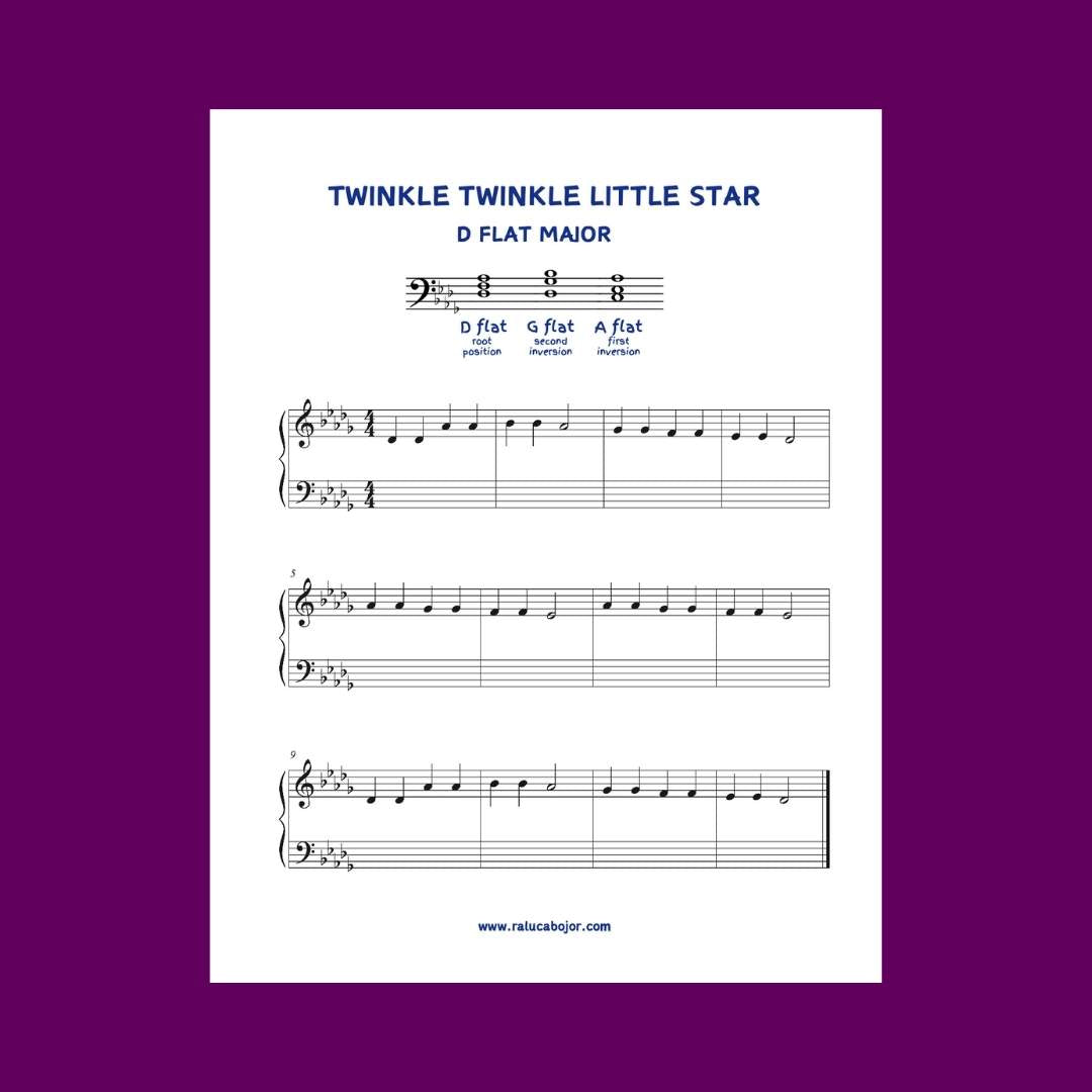 Twinkle Twinkle Little Star In All Twelve Major Keys