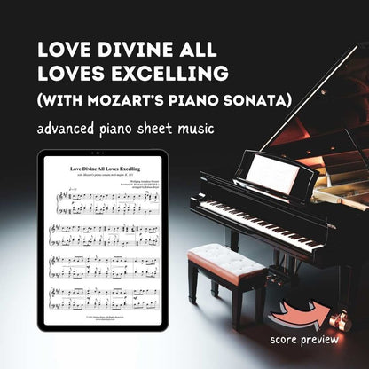 Love Divine All Loves Excelling (with Mozart) - advanced piano arrangement sheet music