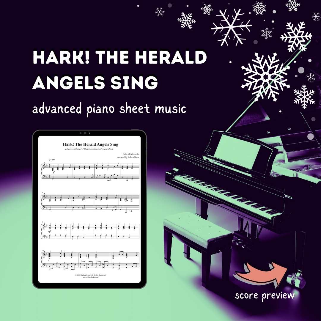 advanced piano arrangement christmas holiday sheet music raluca bojor hark the herald angels sing pdf download church prelude offertory postlude recital performance repertoire