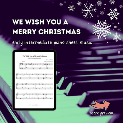 We Wish You a Merry Christmas - Early Intermediate Piano Arrangement Sheet Music