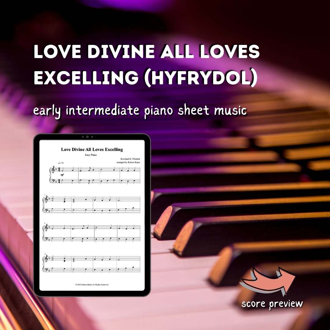 Love Divine All Loves Excelling (Hyfrydol) – Early Intermediate Piano Arrangement Sheet Music