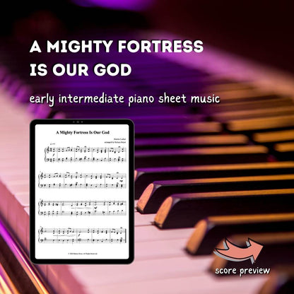 A Mighty Fortress Is Our God – Early Intermediate Piano Arrangement Sheet Music