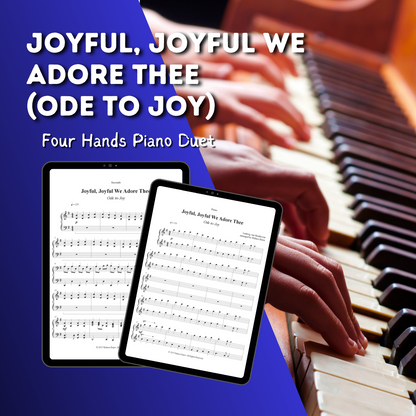 Joyful joyful we adore thee ode to joy piano duet sheet music pdf traditional hymn hymns church raluca bojor