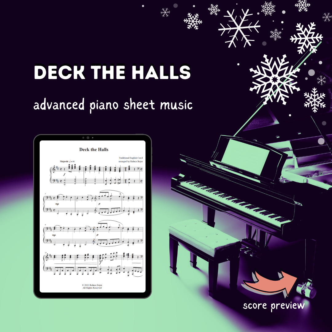 Deck the Halls – Advanced Piano Arrangement Sheet Music