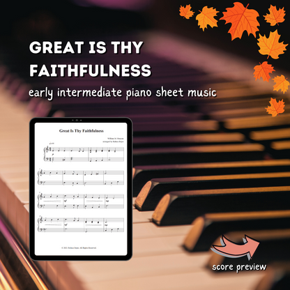 Great Is Thy Faithfulness – Early Intermediate Piano Arrangement Sheet Music