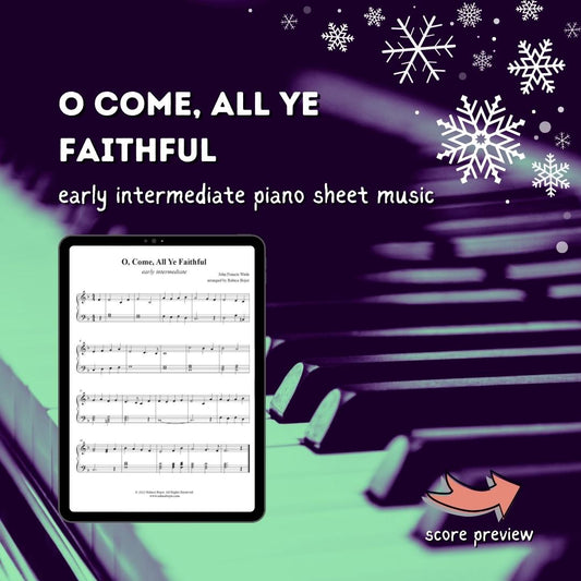 O Come, All Ye Faithful (Adeste Fideles) - Early Intermediate Piano Arrangement Sheet Music