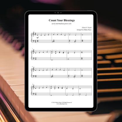 Count Your Blessings - Early Intermediate Piano Arrangement Sheet Music