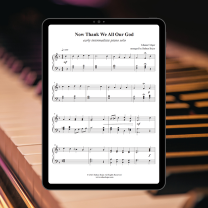 Now Thank We All Our God - Early Intermediate Piano Arrangement Sheet Music