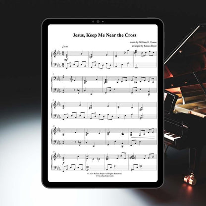 advanced piano arrangement sheet music jesus keep me near the cross church prelude offertory postlude raluca bojor