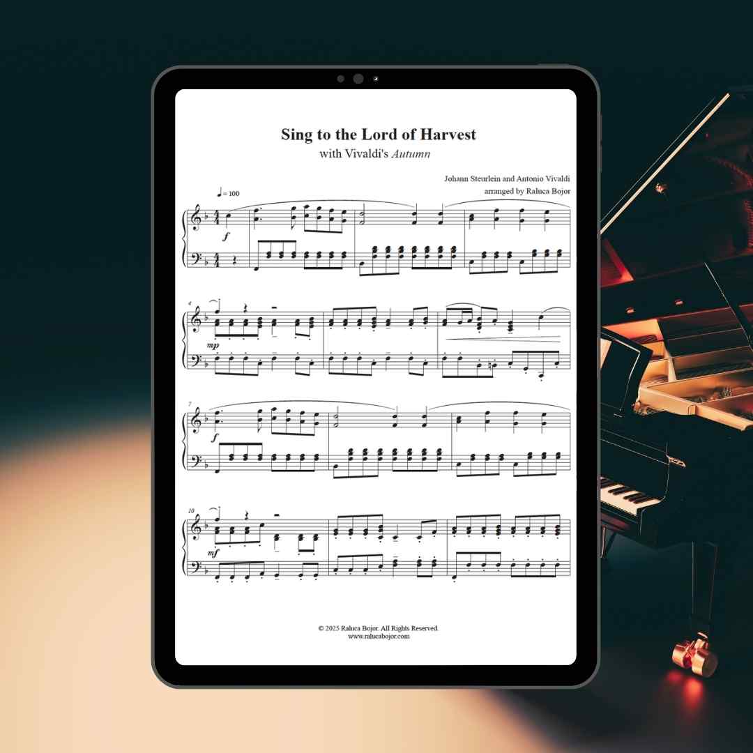 Sing to the Lord of Harvest (with Vivaldi's Autumn) - Advanced Piano Arrangement Sheet Music