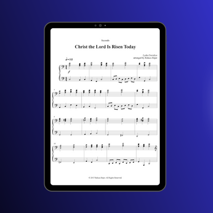 Christ the lord is risen today four hands piano duet sheet music pdf traditional hymn hymns church raluca bojor