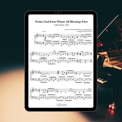 Praise God From Whom All Blessings Flow (with Simple Gifts) – Advanced Piano Arrangement Sheet Music