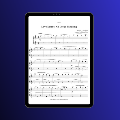 Love divine all loves excelling four hands piano duet sheet music pdf traditional hymn hymns church raluca bojor