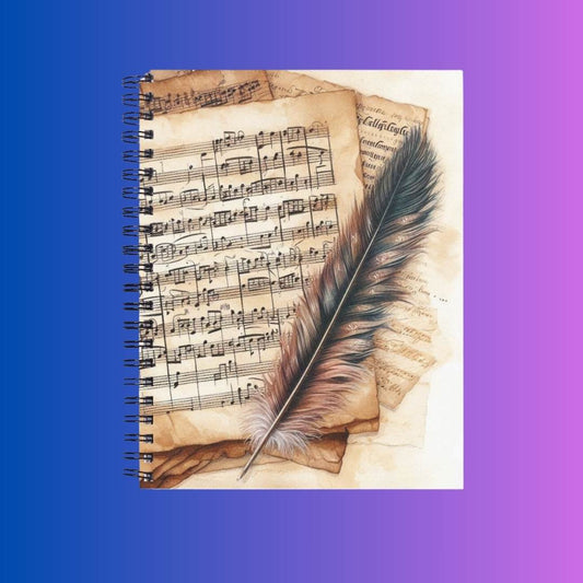 manuscript paper notebook music staff paper spiral binding bound piano teacher student theory composer arranger gift ideas