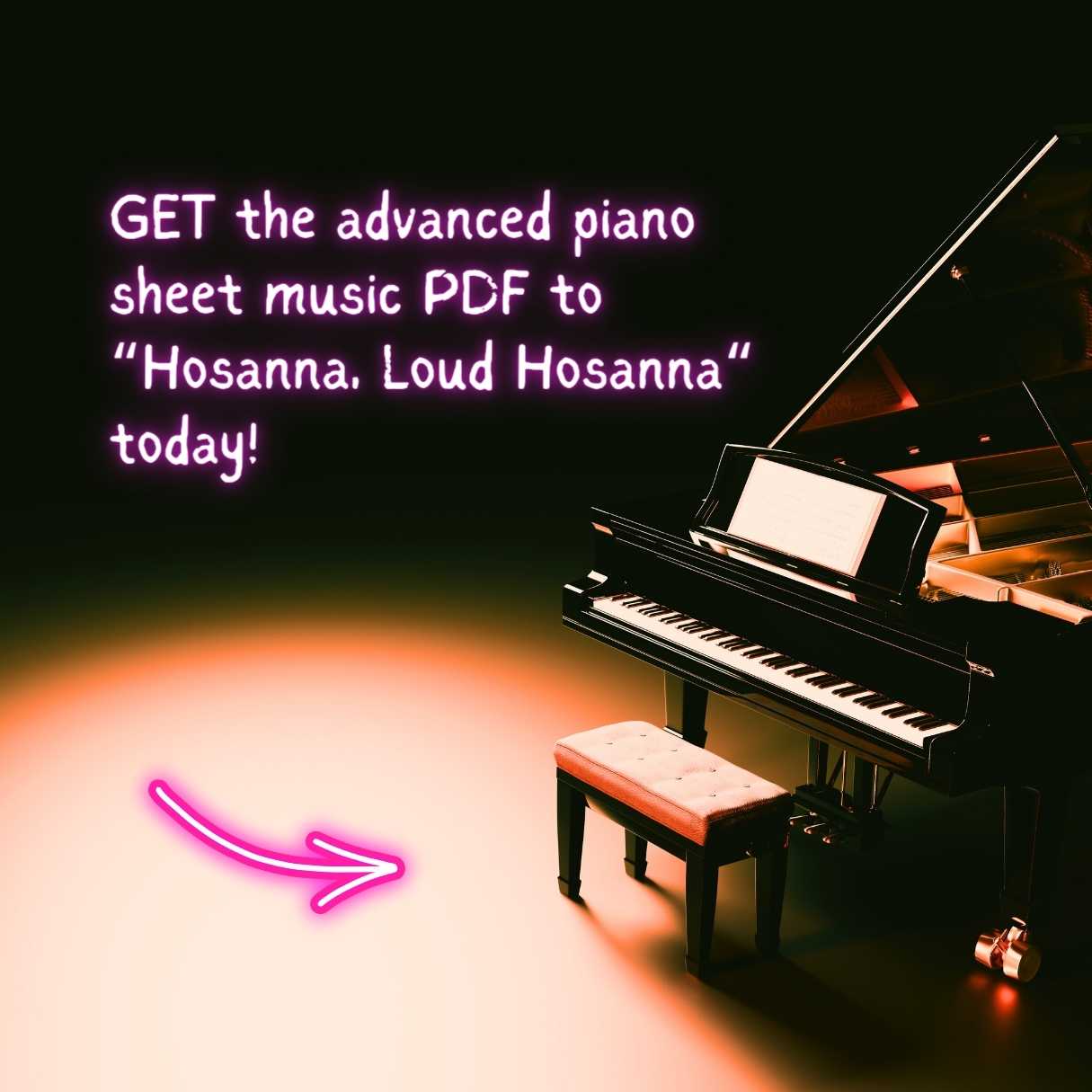 hosanna loud hosanna palm sunday hymn holy week piano arrangement sheet music i sing the mighty power of god church prelude offertory postlude advanced piano arrangement raluca bojor