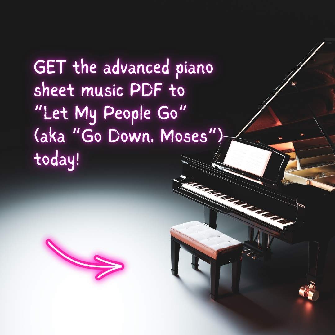 advanced piano arrangement traditional spiritual gospel style raluca bojor sheet music church hymn prelude offertory postlude let my people go down moses sunday morning worship repertoire