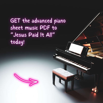 advanced piano arrangement sheet music church hymn prelude offertory postlude raluca bojor jesus paid it all