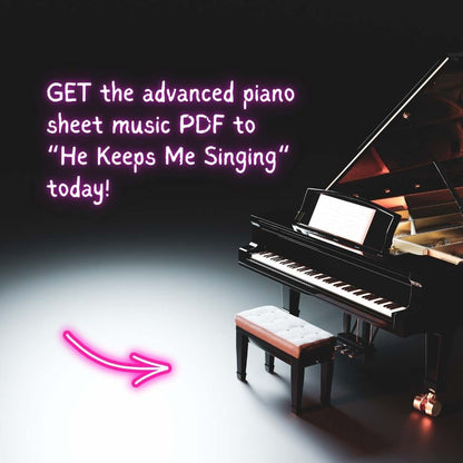 advanced piano arrangement sheet music church pianist prelude offertory postlude raluca bojor he keeps me singing gospel