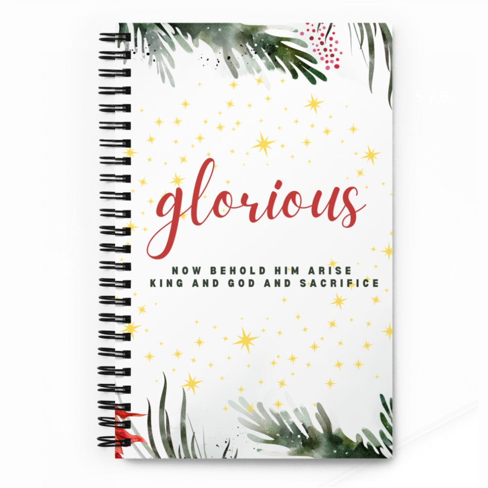 christian christmas holiday gift ideas for mom grandma mother-in-law aunt cousin sister daughter notebook journal hymn prayer devotional God raluca bojor music Glorious now behold Him arise King and God and sacrifice We Three Kings of Orient Are