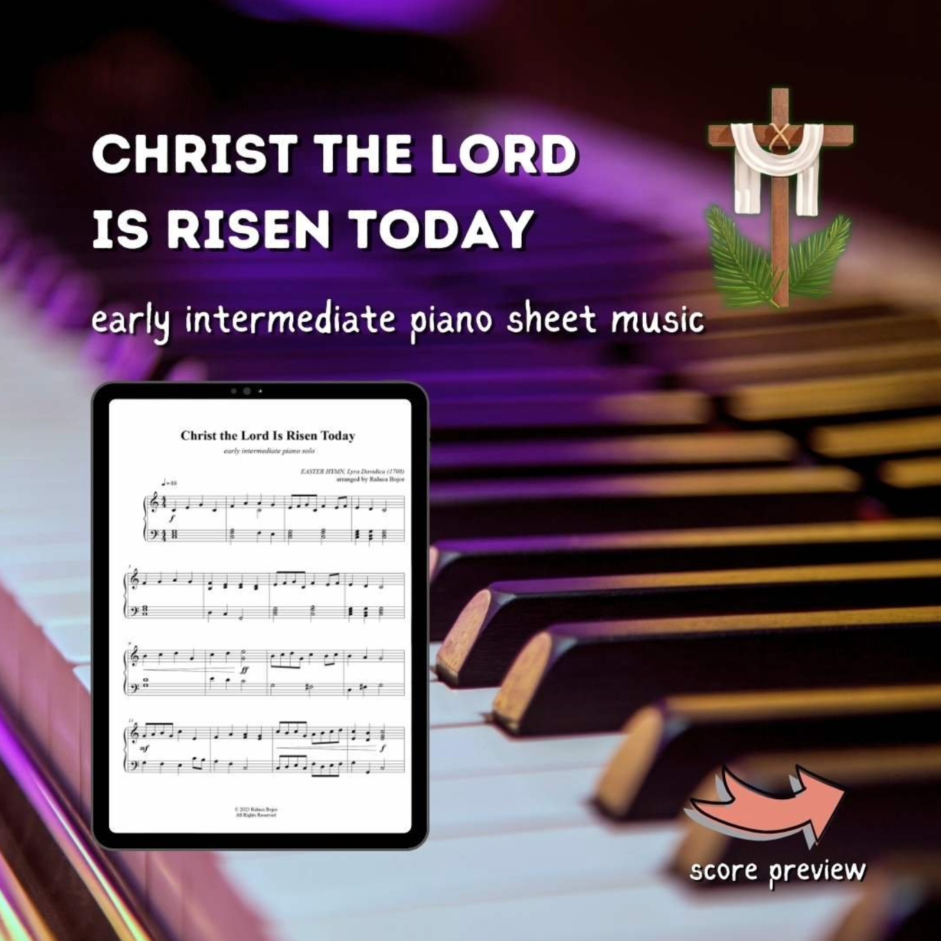 Christ the Lord Is Risen Today – Early Intermediate Piano Arrangement Sheet Music