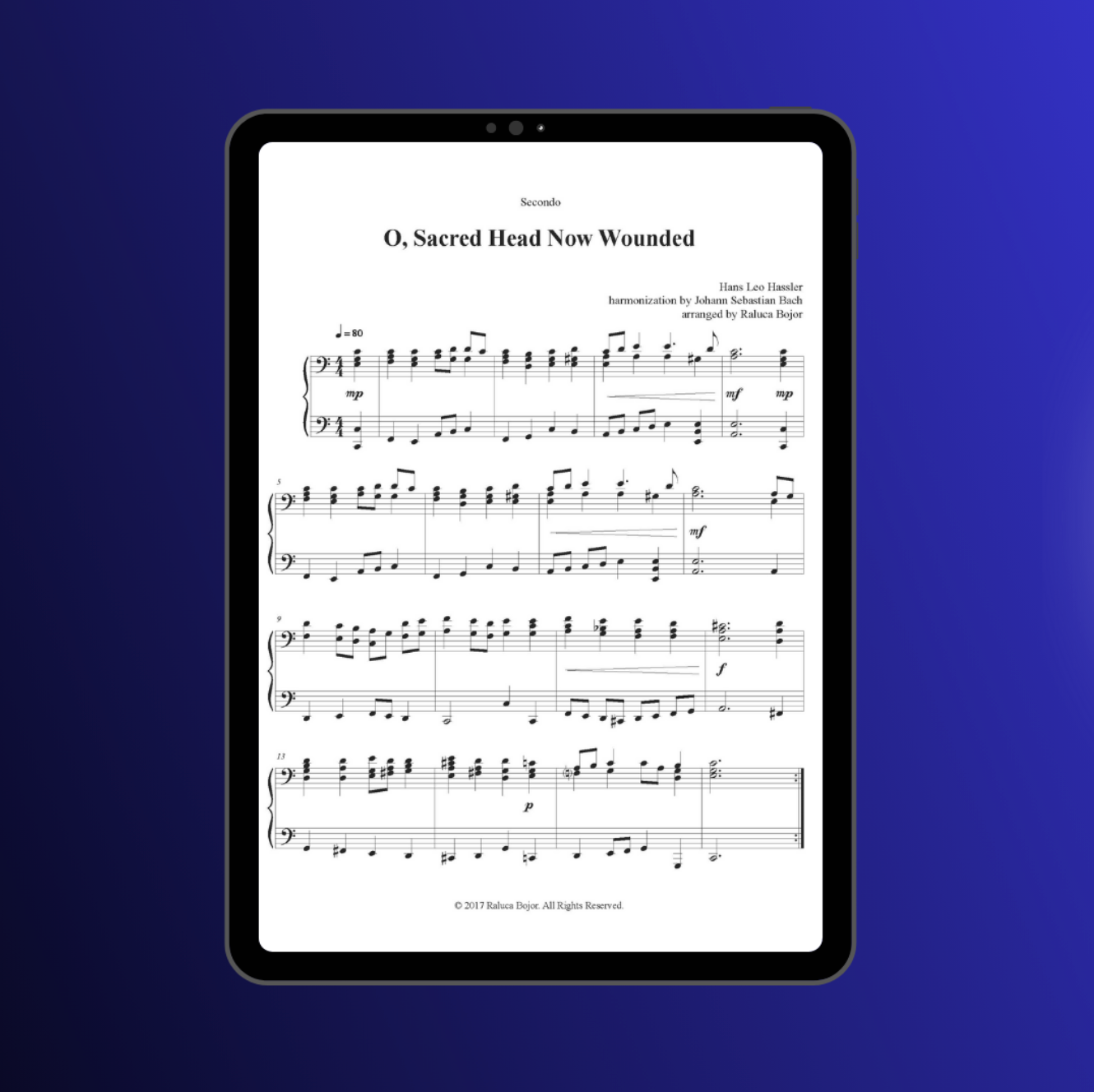 O sacred head no wounded oh sacred head now wounded piano duet sheet music pdf traditional hymn hymns church raluca bojor