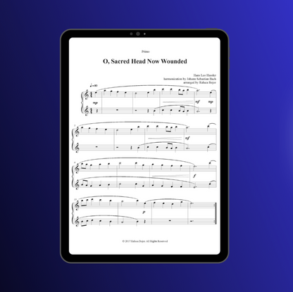 O sacred head no wounded oh sacred head now wounded piano duet sheet music pdf traditional hymn hymns church raluca bojor