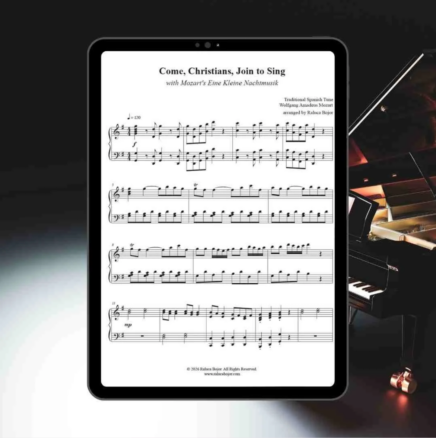 Come, Christians, Join To Sing (With Mozart)  - Advanced Piano Arrangement Sheet Music