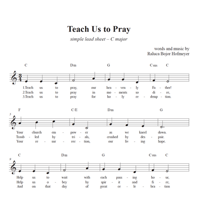 Teach Us to Pray - complete sheet music bundle