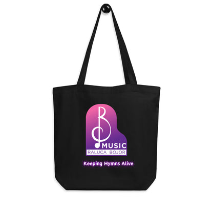 Tote bag raluca bojor music church musician pianist gift hymn christian brand logo keeping hymns alive