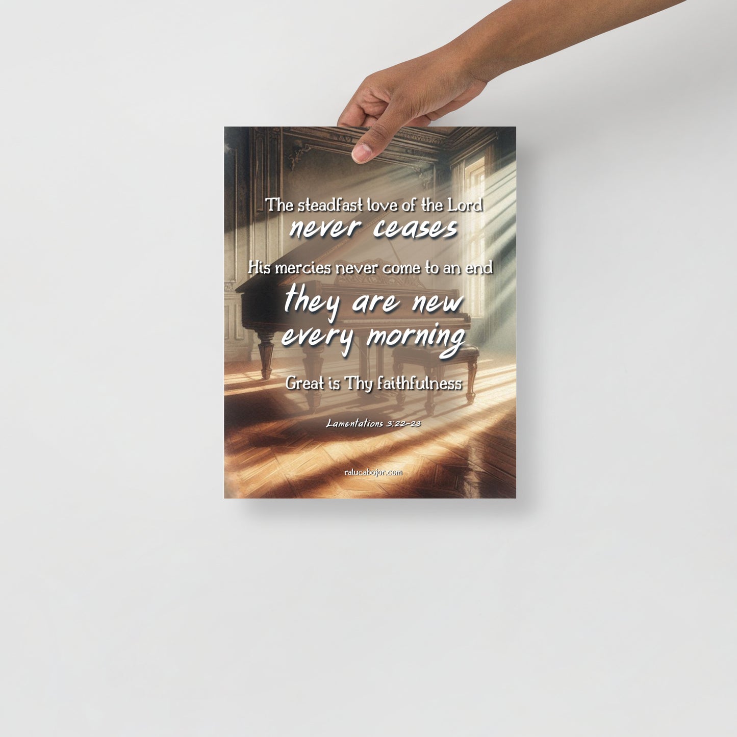 Great is thy faithfulness hymn lamentations the steadfast love of the lord never ceases his mercies are new every morning art print christian raluca bojor music bible verse word art