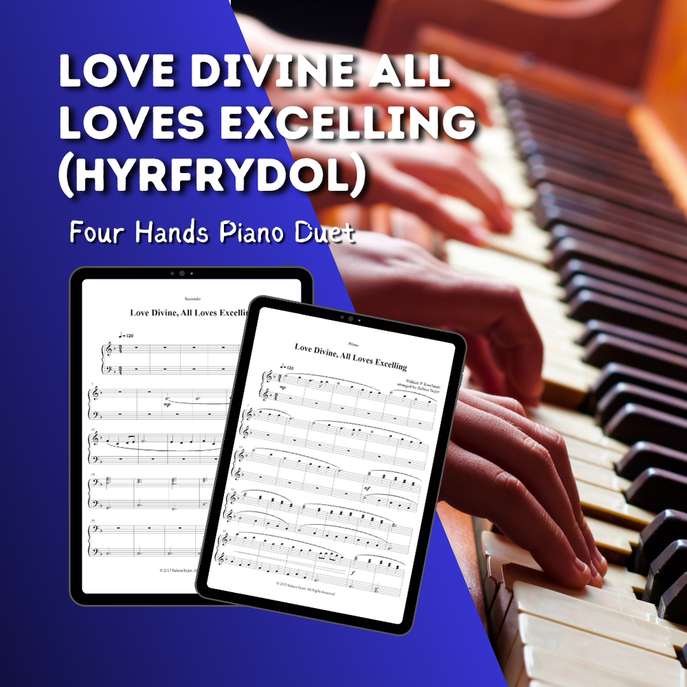 Love divine all loves excelling four hands piano duet sheet music pdf traditional hymn hymns church raluca bojor