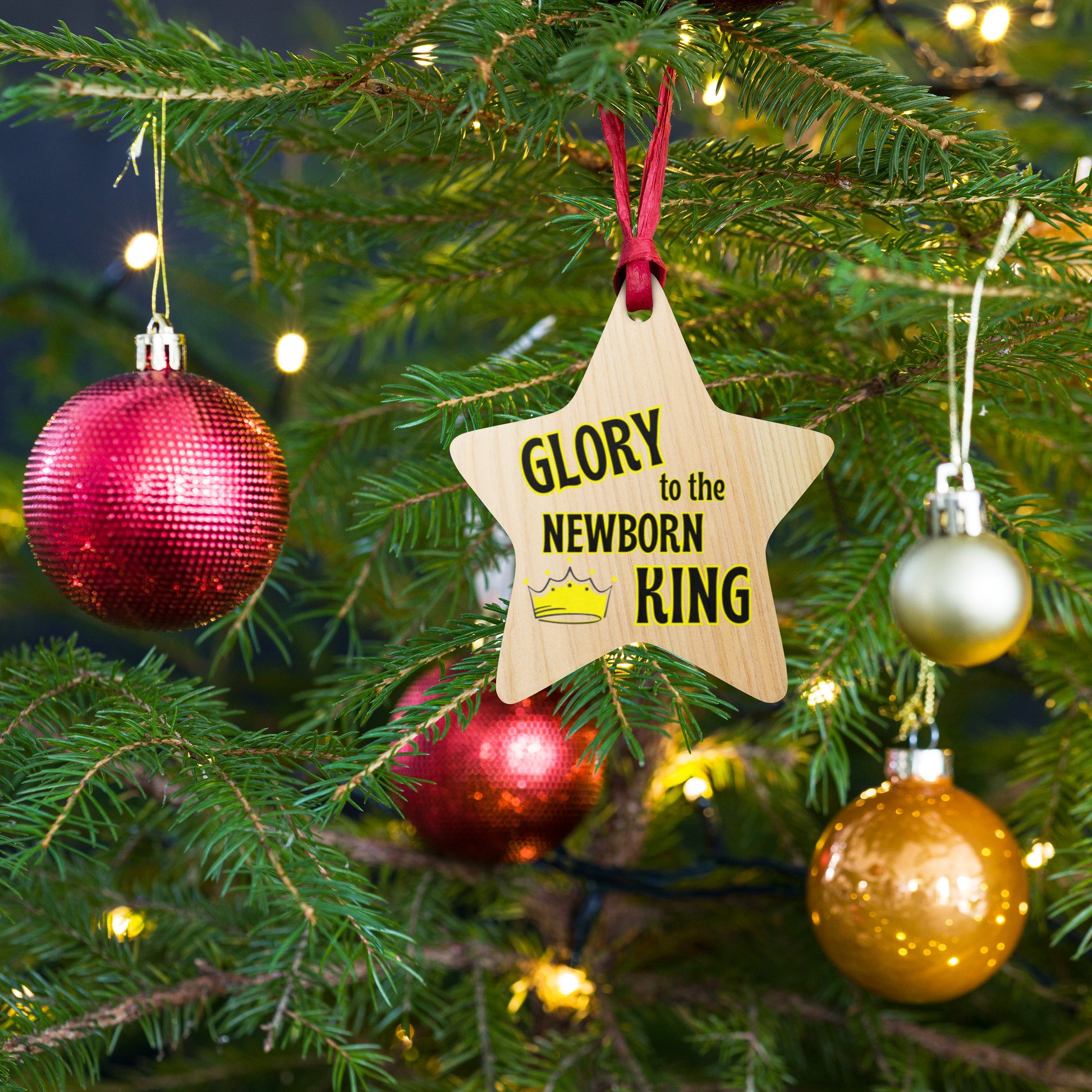 christmas ornament christian gift ideas holiday season carols hark the herald angels sing glory to the newborn king